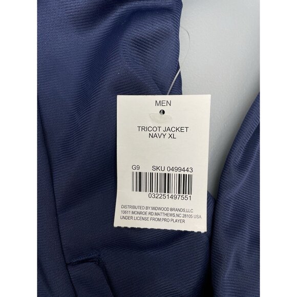 Pro Player Track Jacket Warm Up Athletic Full Zip Stripes Polyester Blue Mens XL - Picture 6 of 11